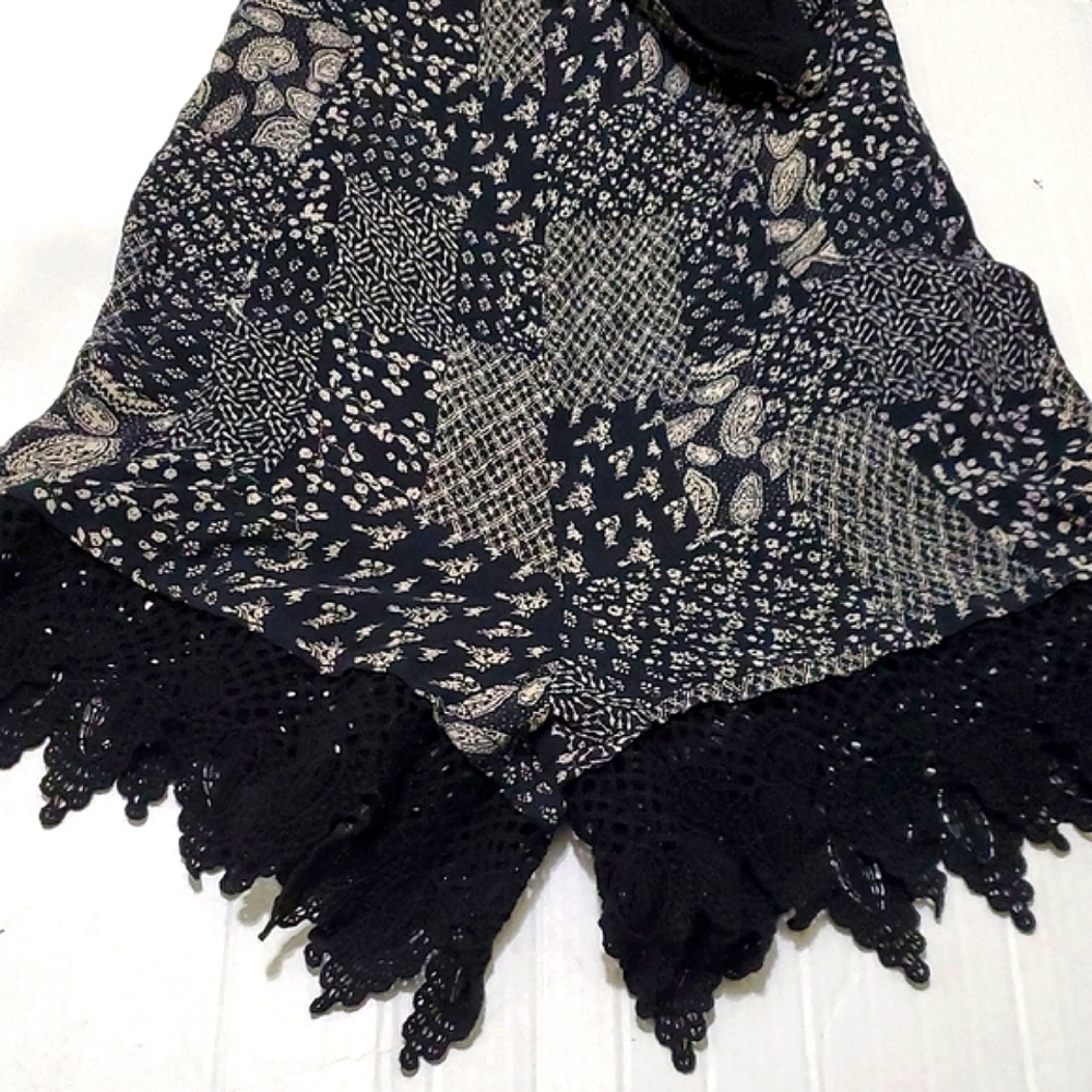 Uo Ecote Black Patchwork Spaghetti Strap Lace Sum… - image 7